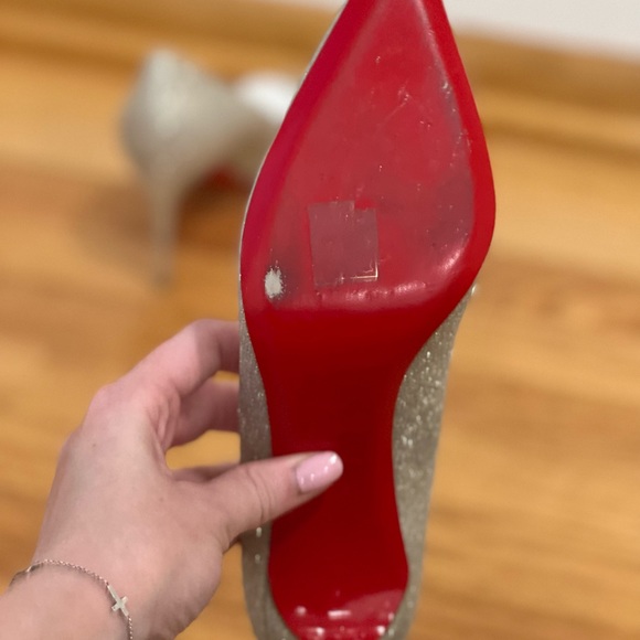Christian Louboutin Kate 85 Glitter Mini in Ivory - Picture 14 of 17